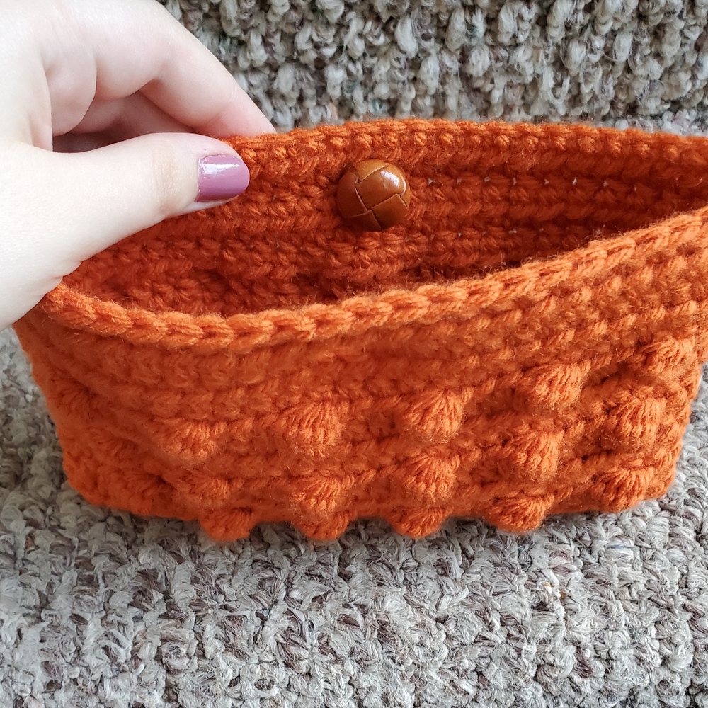 🛍 SOLD! Pumpkin Puffs Crocheted Bag - Picture 7 of 7